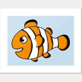 cute clown fish Posters and Art